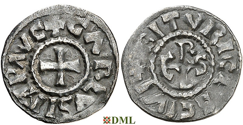 Денье, Каролинги, Charles le Chauve (840-877), м.д. Bourges, Depeyrot 198