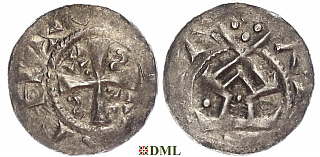 Денарий, Германия, Саксония, Anonymous bishop, м.д. Magdeburg, Dbg 1220