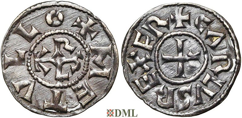 Денарий, Каролинги, Charles le Chauve (840-877), м.д. Melle