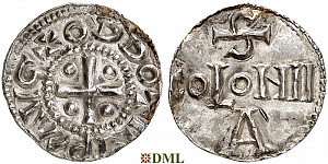 Денарий, Германия, Нижняя Лотарингия, Otto III (983-1002), м.д. Koln, Dbg.