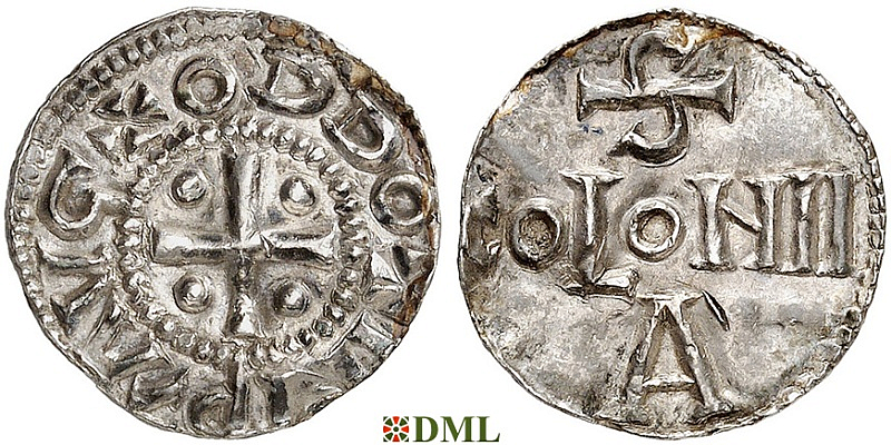Денарий, Германия, Нижняя Лотарингия, Otto III (983-1002), м.д. Koln, Dbg.