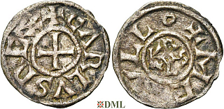 Денарий, Каролинги, Charles le Chauve (840-877), м.д. Melle
