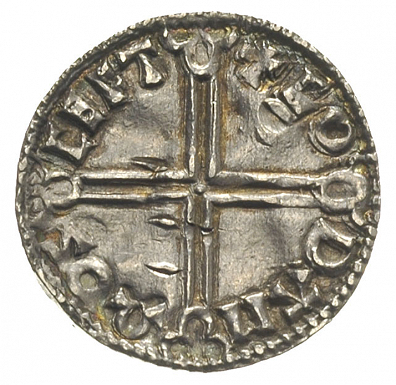 Денарий, Англия, Æthelred II (978-1016), м.д. Shaftesbury, монетарий Goda, North 770