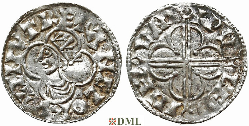 Денарий, Англия, Cnut  (1016-1035), м.д. London, монетарий Wulfwine, North 781
