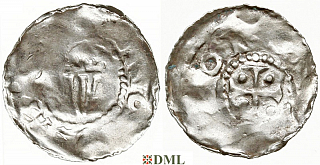 Денарий, Германия, Нижняя Лотарингия, Gf. Reginar V (1013-1030), м.д. Mons, Ilisch 2014, 20.2