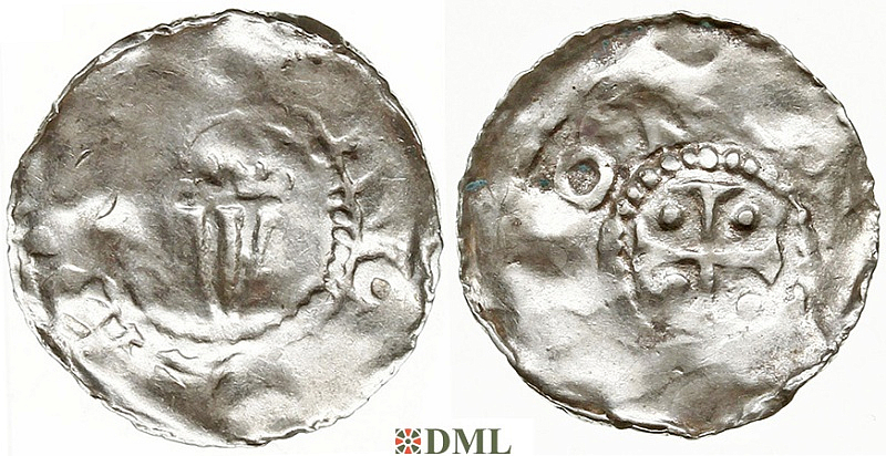 Денарий, Германия, Нижняя Лотарингия, Gf. Reginar V (1013-1030), м.д. Mons, Ilisch 2014, 20.2