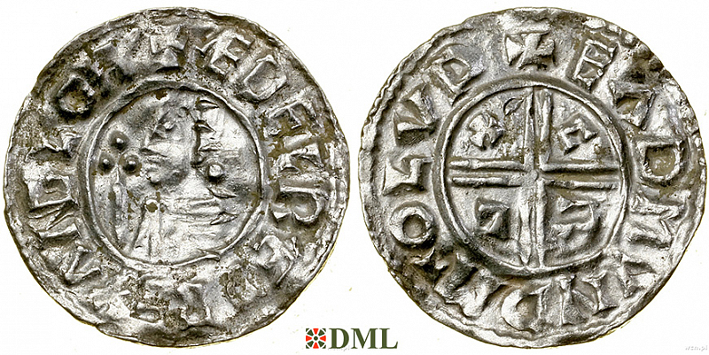 Денарий, Англия, Æthelred II (978-1016), м.д. London, монетарий Eadmund, North 770