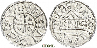 Денарий, Германия, Бавария, Heinrich II (1002-1024), м.д. Regensburg, монетарий ENCO, Hahn 1976, 27d8