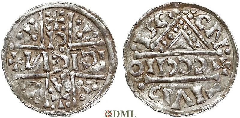 Денарий, Германия, Бавария, Heinrich V (1018-1026), м.д. Regensburg, монетарий CCCIIO, Hahn 1976, 31d9