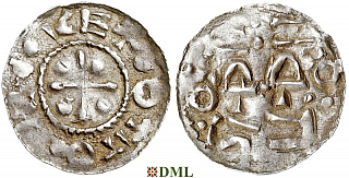 Денарий, Германия, Швабия, Otto I - Otto III (973-1002), м.д. Esslingen, Dbg. 1271