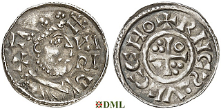 Денарий, Германия, Бавария, Heinrich II (1002-1024), м.д. Regensburg, монетарий ECCHO, Hahn 1976, 29b2