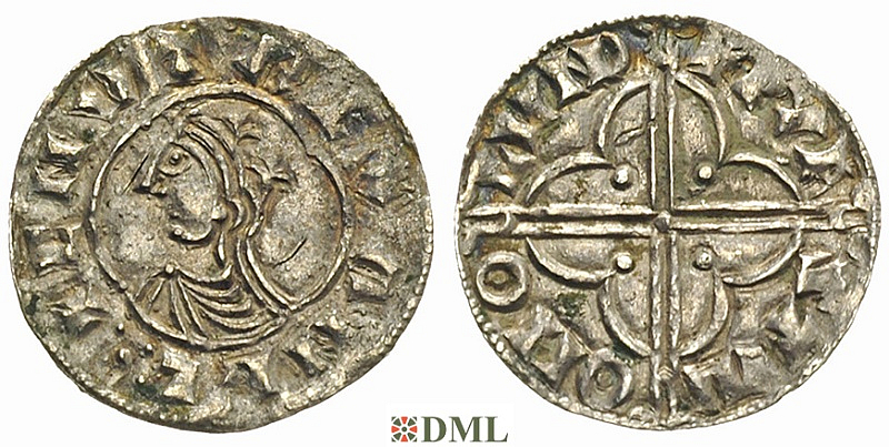 Денарий, Англия, Cnut  (1016-1035), м.д. London, монетарий Pulfstan, North 781