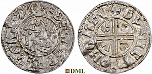 Денарий, Англия, Æthelred II (978-1016), м.д. Northampton, монетарий Bruning, North 770