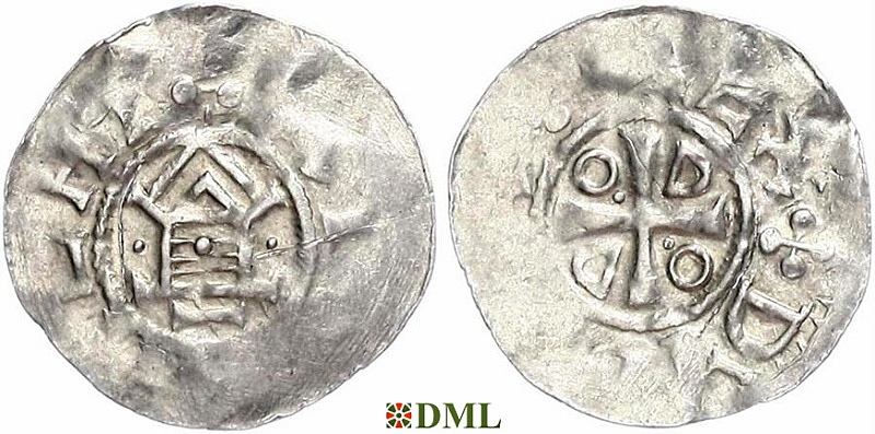 Обол, Германия, Саксония, Otto III (983-1002), м.д. Goslar, type OAP