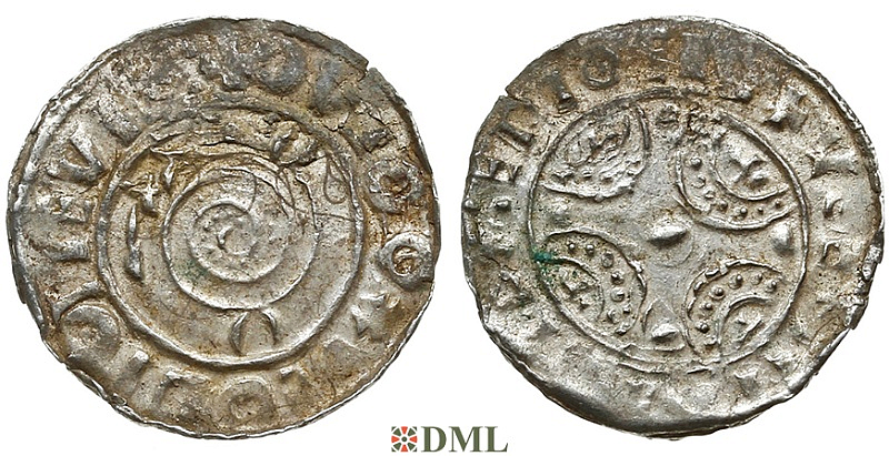 Денарий, Дания, Knut (1018-1035), м.д. Lund, Hbg. 20