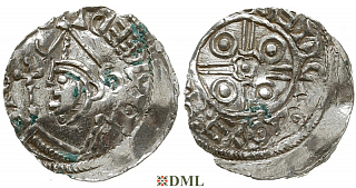 Денарий, Дания, Cnut (1018-1035), м.д. Roskilde, Hbg. 25