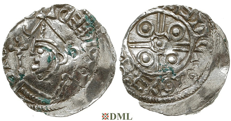 Денарий, Дания, Cnut (1018-1035), м.д. Roskilde, Hbg. 25