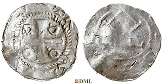 Денарий, Германия, Саксония, Нижняя Саксония, Otto III (983-1002), м.д. Goslar, type OAP