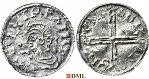 Денарий, Дания, Knut (1018-1035), м.д. Lund, Hbg. 23