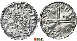 Денарий, Дания, Knut (1018-1035), м.д. Lund, Hbg. 23