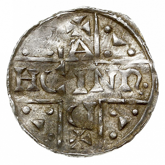 Денарий, Германия, Бавария, Heinrich V (1018-1026), м.д. Regensburg, монетарий AZO, Hahn 1976, 31b3