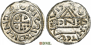 Денарий, Германия, Бавария, Heinrich II (1002-1024), м.д. Regensburg, монетарий EИCI, Hahn 1976, 27d3