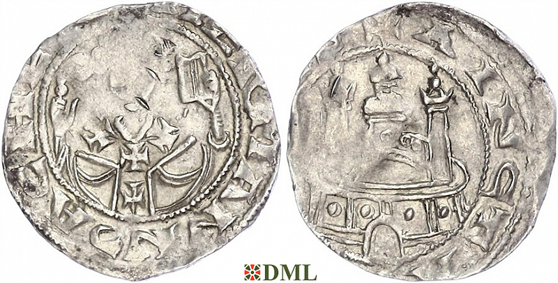 Денарий, Германия, Нижняя Лотарингия, Hermann III von Hochstaden (1089-1099), м.д. Koln, Dbg. 413