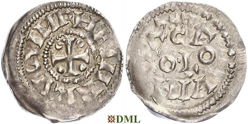 Денарий, Германия, Нижняя Лотарингия, Heinrich II (1014-1024), м.д. Koln, Dbg. 358