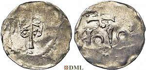 Денарий, Германия, Нижняя Лотарингия, Anonymous bishop, м.д. Tiel, Ilisch 2000, 5.8