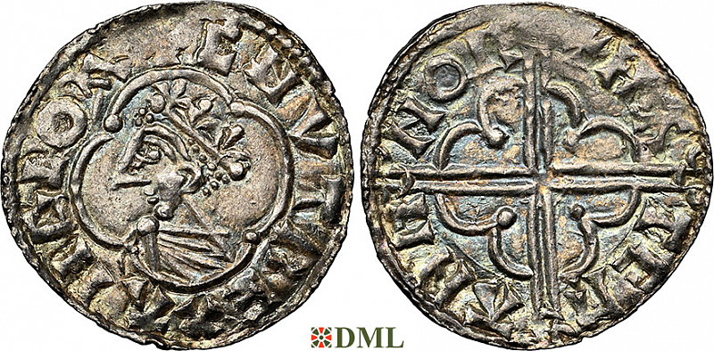 Денарий, Англия, Cnut  (1016-1035), м.д. Norwich, монетарий Hateman, North 781