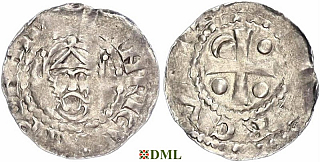 Денарий, Германия, Франкония, Heinrich III (1046-1056), м.д. Worms, Dbg. 847