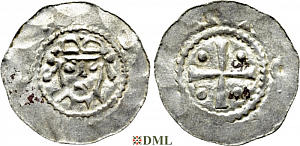 Денарий, Германия, Нижняя Лотарингия, Hermann (1059-1074), м.д. Jever, Dbg. 595-597