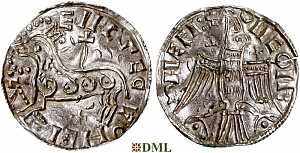 Денарий, Дания, Knut (1018-1035), м.д. Lund, Malmer - / 1660