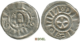 Денарий, Германия, Саксония, Anonymous bishop, м.д. Magdeburg, Dbg. 1330