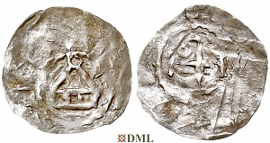 Обол, Германия, Швабия, Otto III (983-1002) или Heinrich II (1002-1024), м.д. Konstanz, Dbg 1838