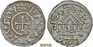 Денарий, Германия, Бавария, Heinrich II (1002-1024), м.д. Cham, монетарий HECIL, Hahn 1976, 80a1