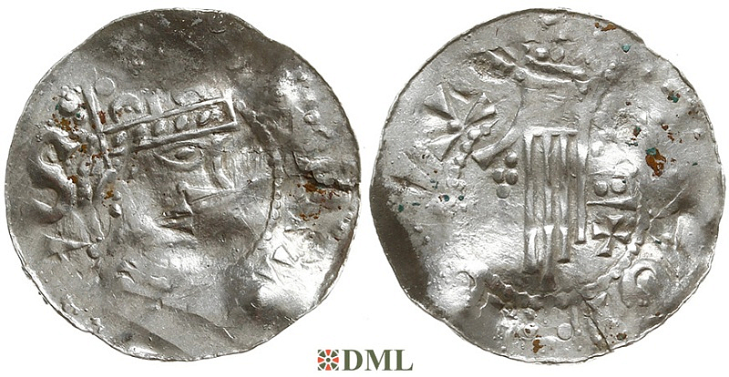 Денарий, Германия, Швабия, Heinrich II (1002-1024), м.д. Esslingen, Dbg. 951
