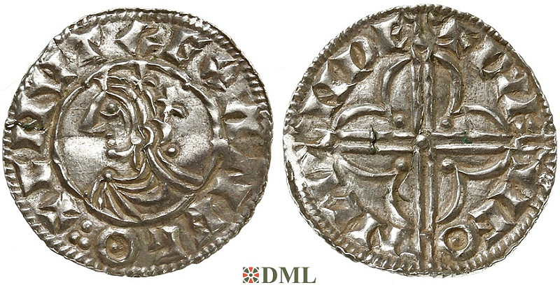 Денарий, Англия, Cnut (1016-1035), м.д. London, монетарий Wulfwine, North 781