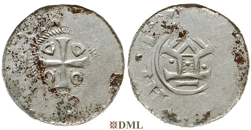 Денарий, Германия, Саксония, Otto III (983-1002), м.д. Goslar, type OAP