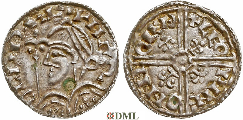 Денарий, Англия, Harold I (1035-1040), м.д. Norwich, монетарий Leofwine, North 803