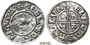 Денарий, Англия, Æthelred II (978-1016), м.д. London, монетарий Ælfgar, North 770