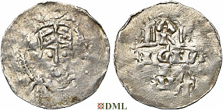Денарий, Германия, Швабия, Heinrich II (1002-1024), м.д. Strassburg, Dbg. 920