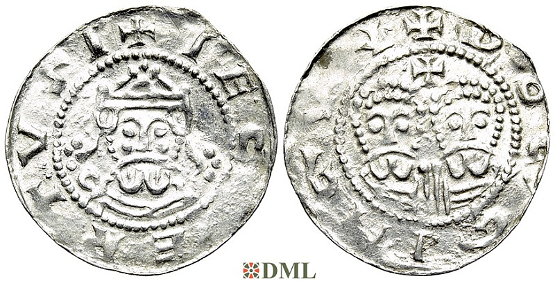 Денарий, Германия, Нижняя Лотарингия, Gf. Egbert II (1068-1090), м.д. Dokkum, Ilisch 2000, 22.5