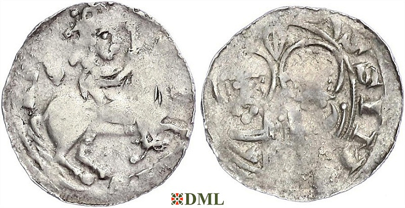 Денарий, Германия, Саксония, Heinrich IV (1084-1106), м.д. Goslar, Dbg. 682