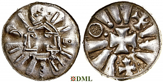 Денарий, Германия, Саксония, Anonymous bishop, Sachesnpfennig, Kilger 2000, KN 4