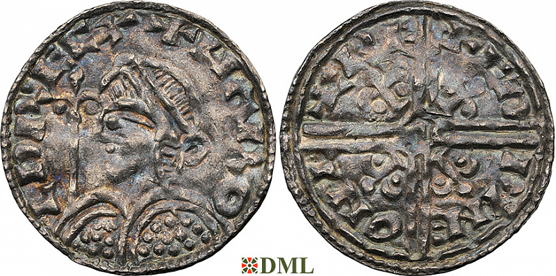 Денарий, Англия, Harold I (1035-1040), м.д. Lewes, монетарий Eadwine, North 803