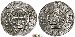 Денарий, Германия, Бавария, Heinrich III (982-985), м.д. Nabburg, монетарий WIL, Hahn 1976, 71b1.1