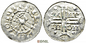 Денарий, Германия, Нижняя Лотарингия, Gf. Hermann (1020-1051), м.д. Emden, Dbg. 773