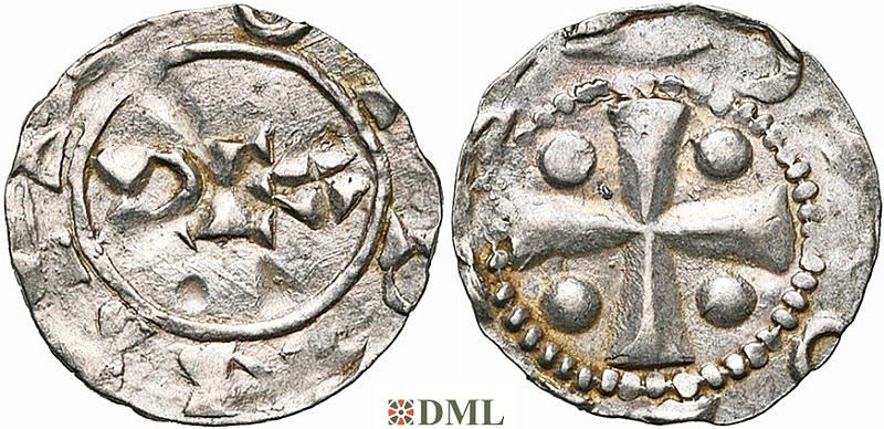 Денарий, Германия, Нижняя Лотарингия, Heinrich II (1002-1014), м.д. Deventer, Ilisch 2000, 1.5