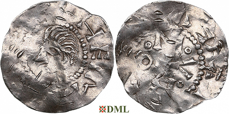Денарий, Германия, Нижняя Лотарингия, Heinrich II (1002-1024), м.д. Deventer, Ilisch 2000, 1.9
